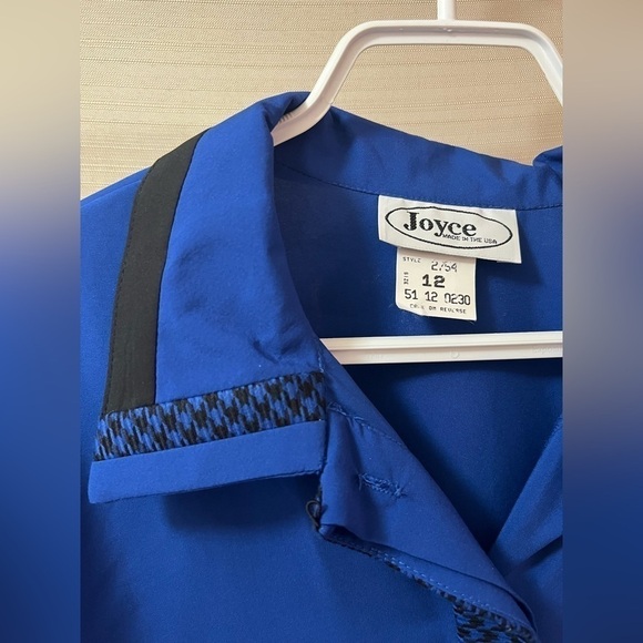 ⚫️ BOGO Vintage Joyce houndstooth detail women’s button up blouse size 12 - Picture 3 of 7